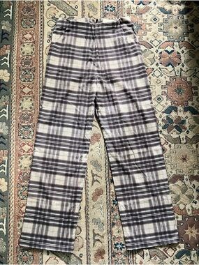Plaid Straight-Leg Trouser Golf Pants